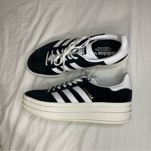 Women’s Adidas Gazelle Bold Platform Black and White Size 10